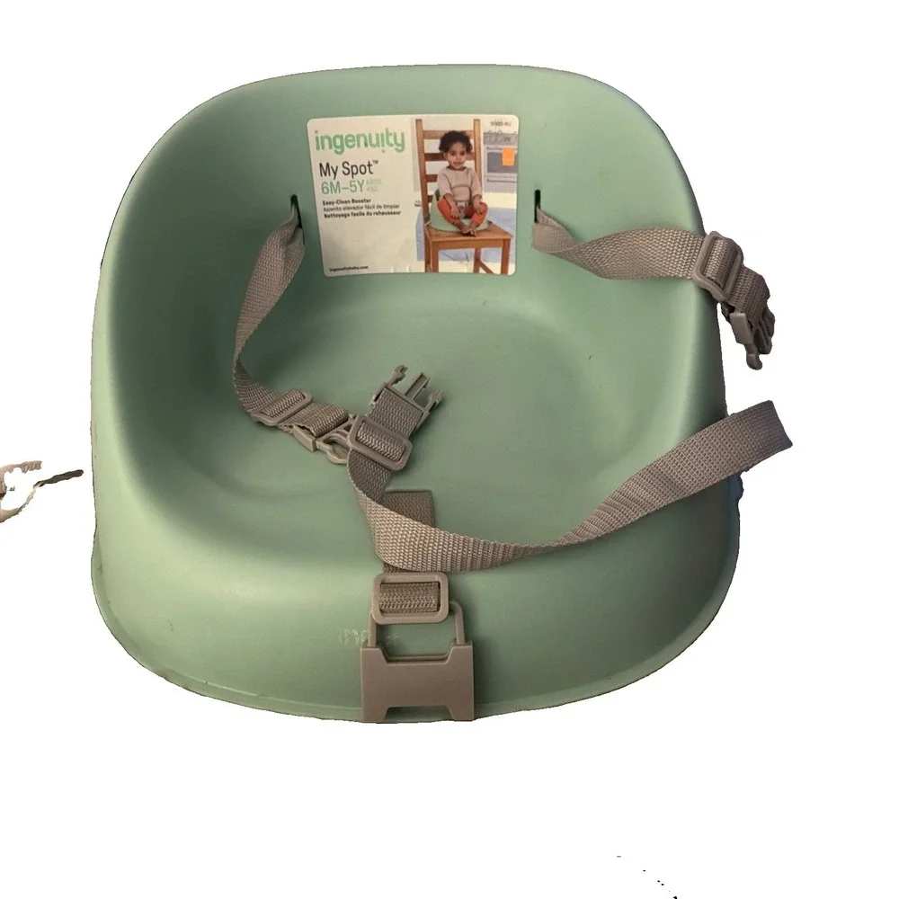 Booster Seat Toddler Ingenuity My Spot Sage Green Easy-Clean 3-Point Harness